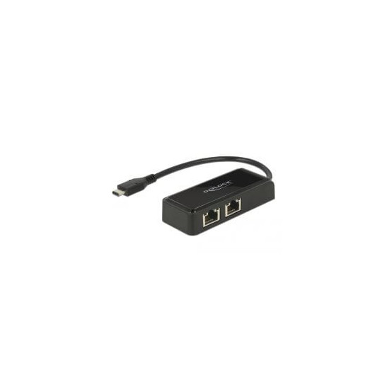 Adaptateur ethernet USB Type C 3.1 2x Giga noir