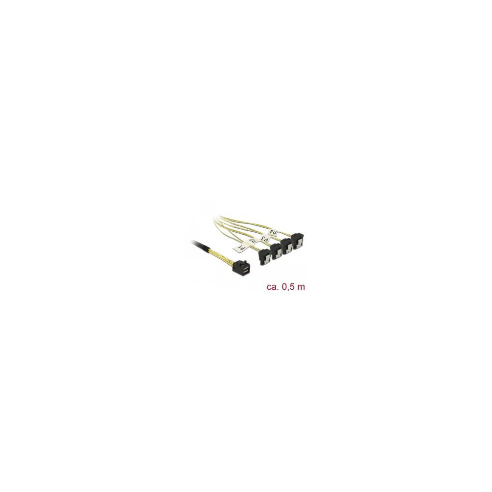 Cable Mini SAS HD SFF-8643 4 xSata 7 coudé 0.5m