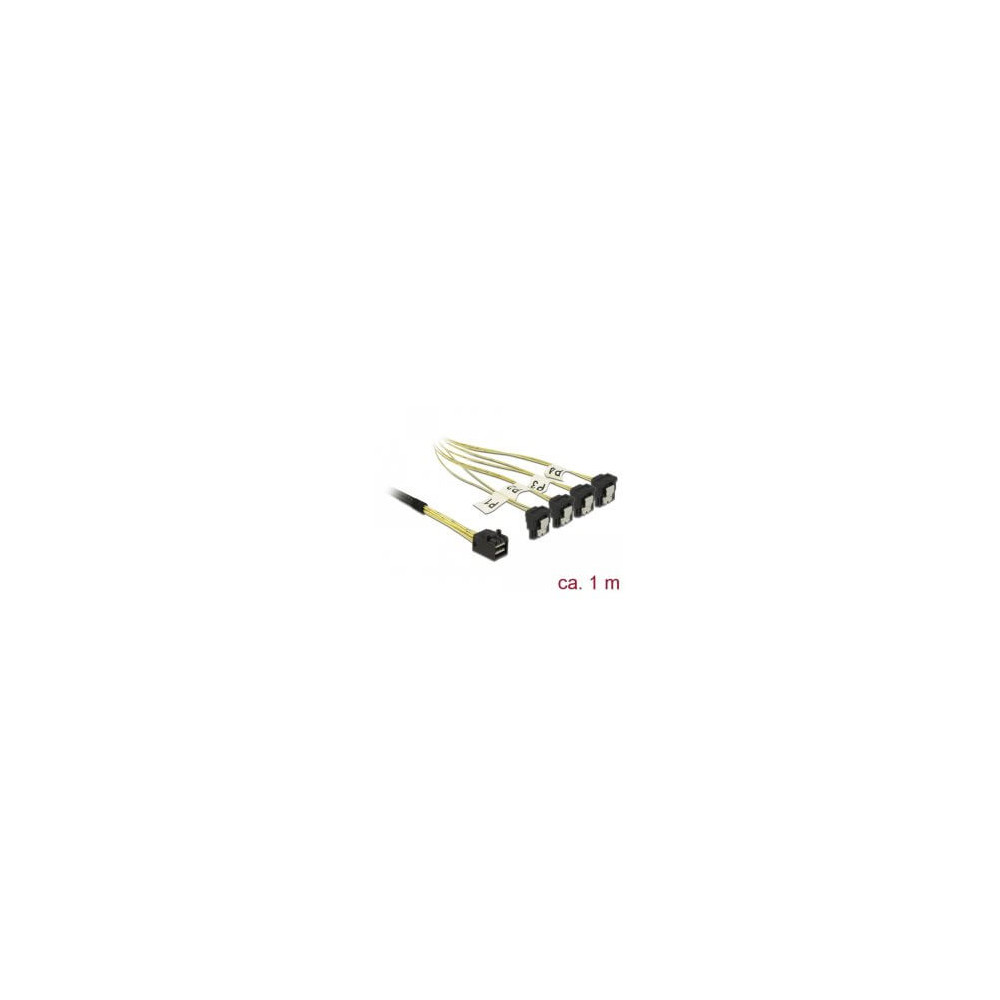 Cable Mini SAS HD SFF-8643 4 xSata 7 coudé 1m