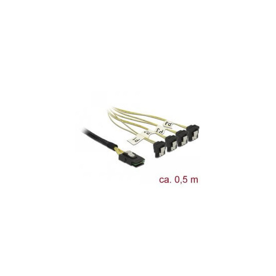Cable Mini SAS SFF-8087 4 xSata 7 coudé 0.5m
