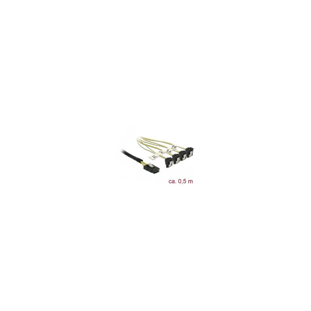 Cable Mini SAS SFF-8087 4 xSata 7 coudé 0.5m