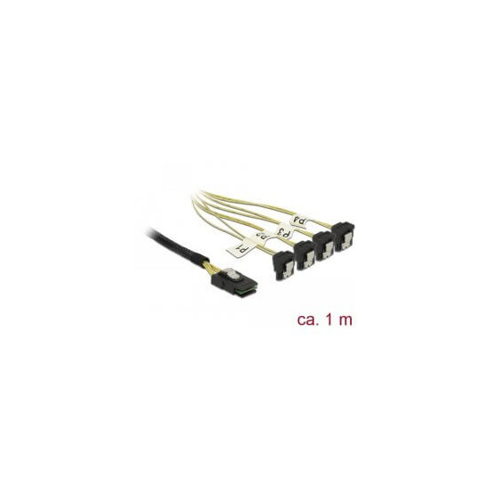 Cable Mini SAS SFF-8087 4 xSata 7 coudé 1m