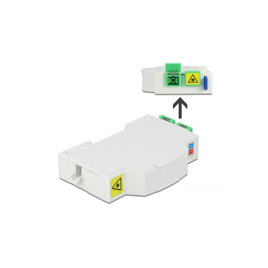 Adaptateur fibre rail Din 2xSC/APC Simplex Monom.