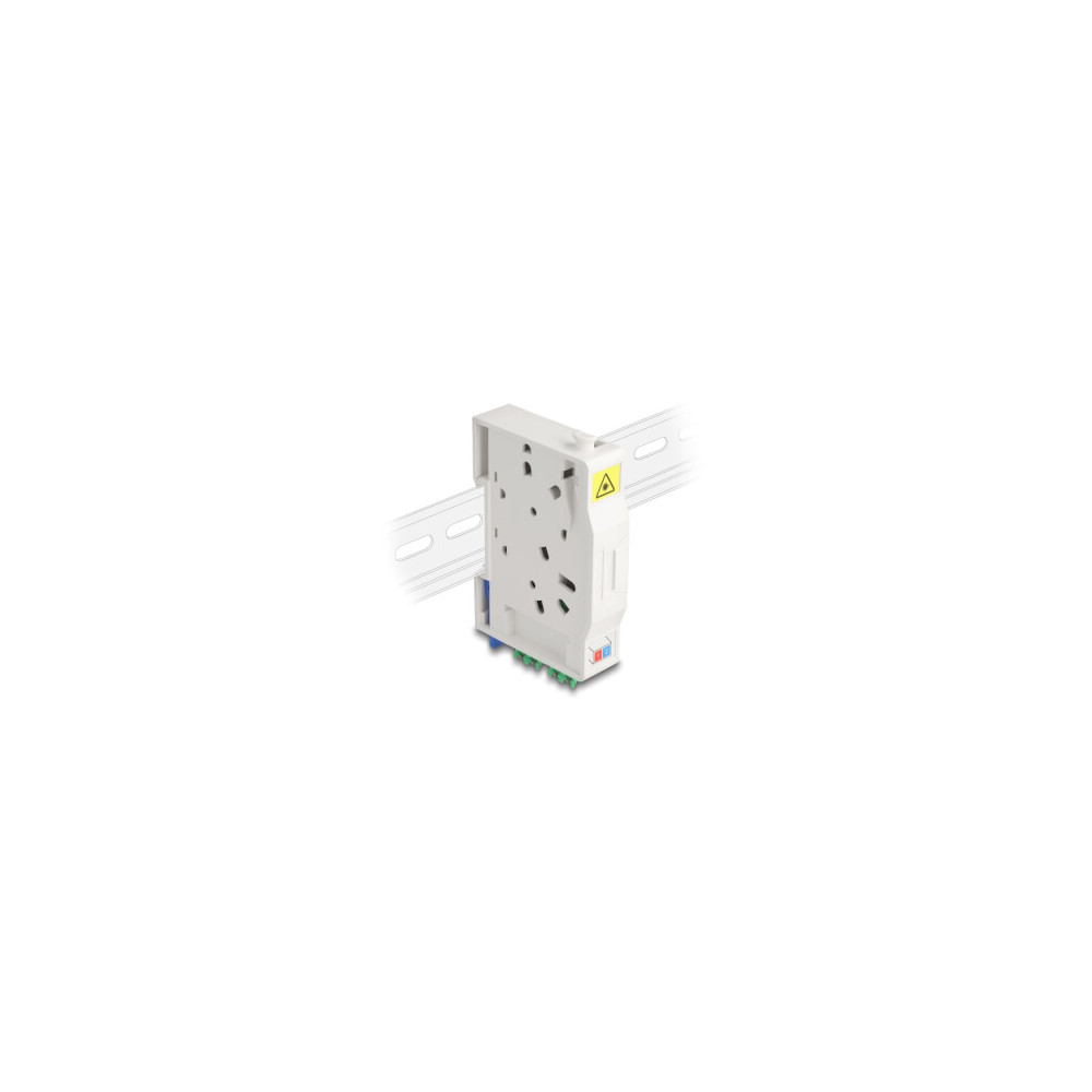 Adaptateur fibre rail Din 2xLC/APC Duplex Monomode
