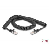 Cordon RJ45 spirale Cat 5e 2m noir