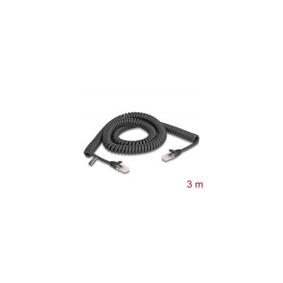 Cordon RJ45 spirale Cat 5e 3m noir