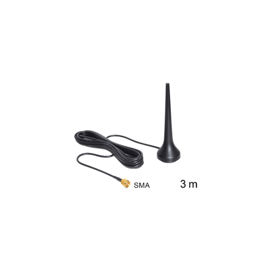 Antenne magn. GSM Quadband SMA 2dBi avec câble 3m