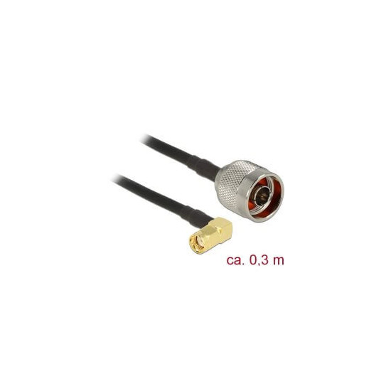 Câble antenne N M RP-SMA M coudé 90° 30cm