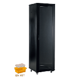 Baie noire 27U 600x600 verre Securit 400kg