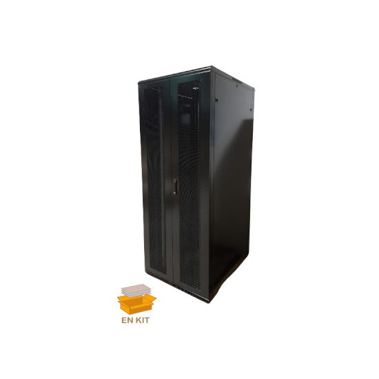 Baie noire 42U 800x800 verre Securit 400kg