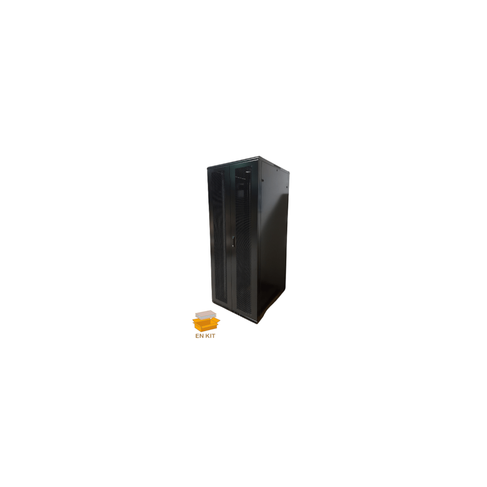 Baie noire 42U 800x800 verre Securit 400kg