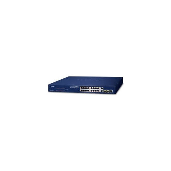 Switch 19" webadmin 16 ports 100Mbit PoE at 2xSFP