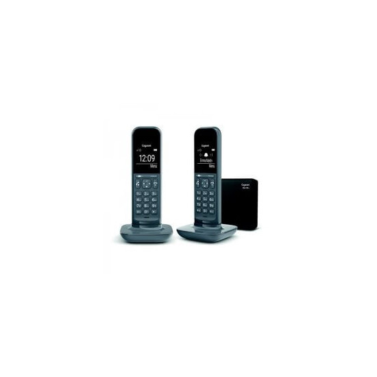 Gigaset CL390A Duo - Téléphone sans fil - système de répondeur avec ID d'appelant - ECO DECTGAP - gris foncé + combiné supplémen