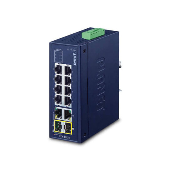 Switch indus IFGS-1022TF 8x 100Mb + 2SFP -40/+75°C