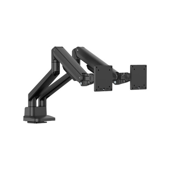 Support ergono. compact pour 2 écrans jusqu’à 32''