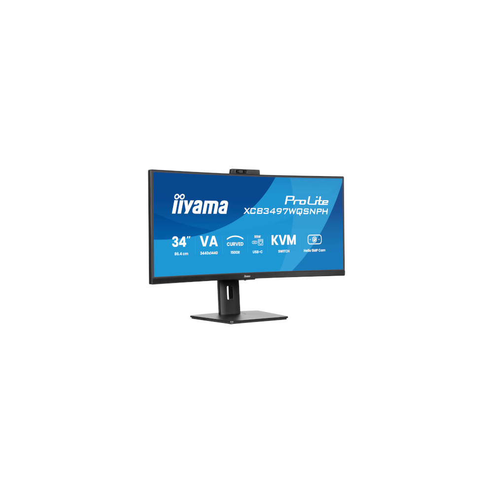 Ecran incurvé 34" VA 3440x1440 dock USB et webcam