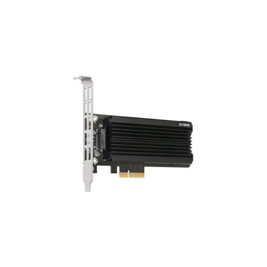 Adapt. M.2 NVMe SSD 4x PCIe dissipateur + équerre