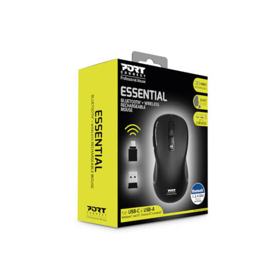 Souris Bluetooth & 2,4Ghz rech. USB A&C Essential