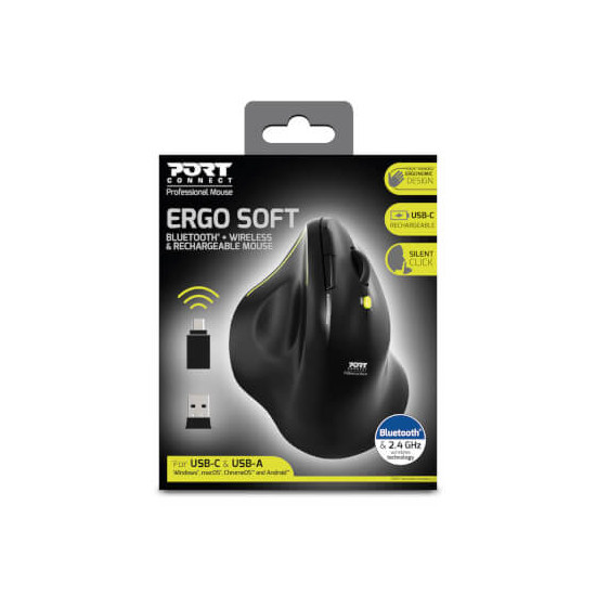 Souris Bluetooth & 2,4Ghz rechargeable Ergo Soft