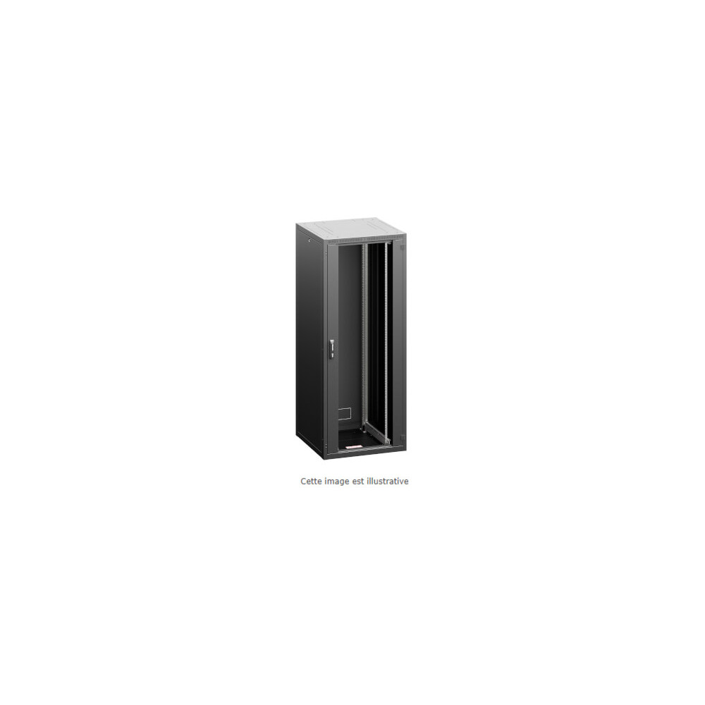 Baie Serv noire 42U 600x1200 porte verre 800kg