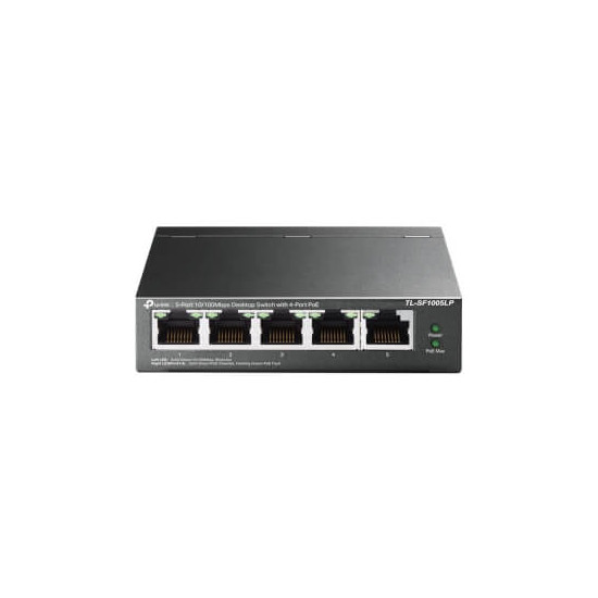 TP-Link TL-SF1005LP - V1 - commutateur - non géré - 5 x 10/100 (4 PoE) - de bureau, fixation murale - PoE (41 W)