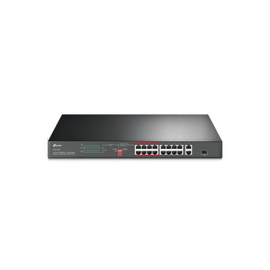 TP-Link JetStream TL-SL1218P - V1 - commutateur - non géré - 16 x 10/100 (PoE+) + 2 x 10/100/1000 + 1 x SFP Gigabit combiné - Mo