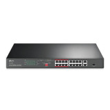 TP-Link JetStream TL-SL1218P - V1 - commutateur - non géré - 16 x 10/100 (PoE+) + 2 x 10/100/1000 + 1 x SFP Gigabit combiné - Mo