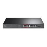 TP-Link TL-SL1218MP - Commutateur - non géré - 16 x 10/100 (PoE+) + 2 x 10/100/1000 + 2 x SFP Gigabit combiné - Montable sur rac