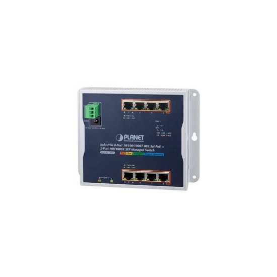 Switch mural L2 8 ports Giga PoE at 200W 2xSFP