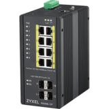 Zyxel Rgs200-12p Géré L2 Gigabit Ethernet (10/100/1000) Connexion Ethernet, Supportant L'Alimentation Via Ce Port (poe) Noir